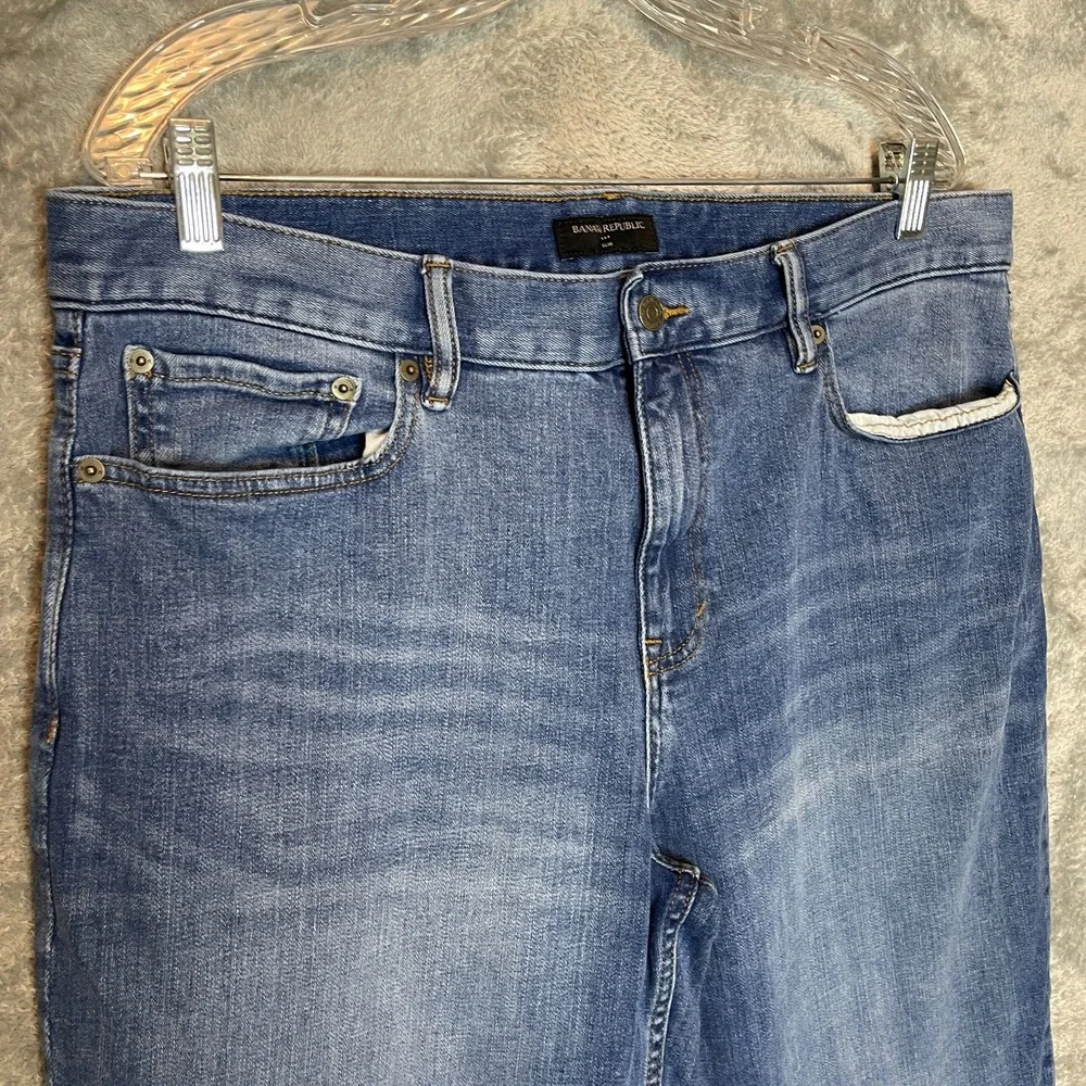 Banana Republic Men Slim Stretch Jean 36x34 Mid Rise Medium Wash Basic Everyday